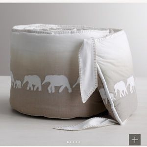 Appliquéd Elephant Ombré Crib Bumper